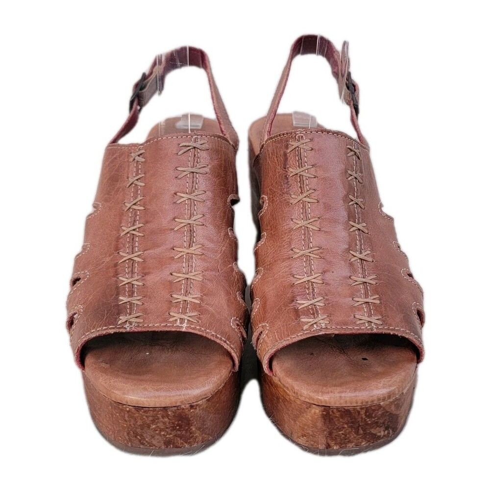 Bed Stu Fontella Brown Heeled Sandals Wmns Sz 7 Boho Rustic Festival